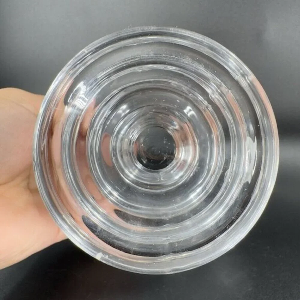 PartyLite Sundae Pillar Candle Holder Votive Cup Clear Manganese 365nm UV Single
